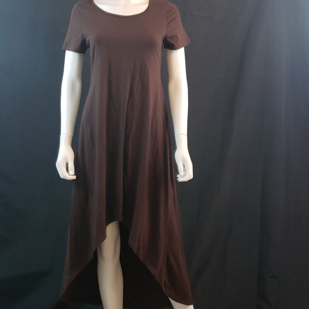 NWT  pretty young thing L brown high low dress